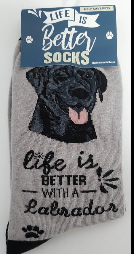 Black Labrador-Life Is Good-Unisex-Socks 