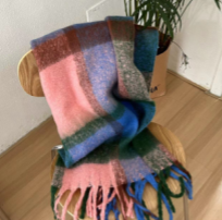 Scarf Women's Super Soft Warm Pink/Blue/Green rtpbgs 