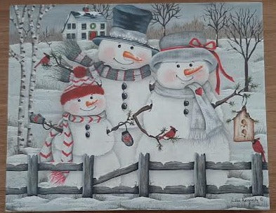 Christmas-3 Snow Men -4X5" Shelfie Sign 