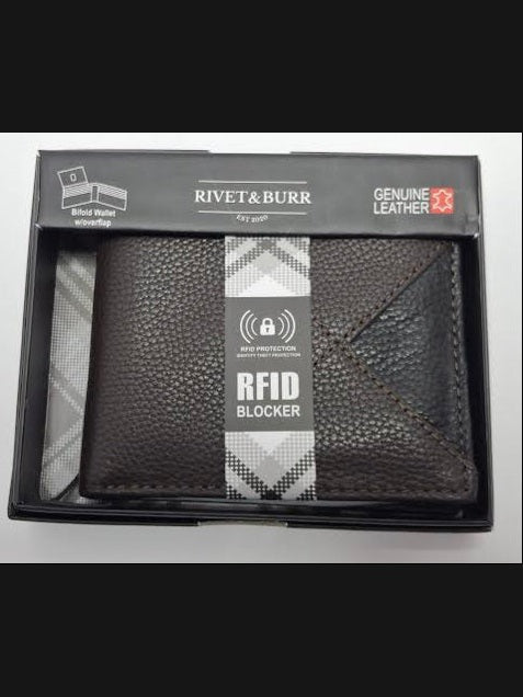 Wallet Bifold Black/Brown Leather Rbmw09