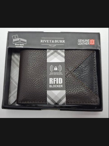 Wallet Bifold Black/Brown Leather Rbmw09