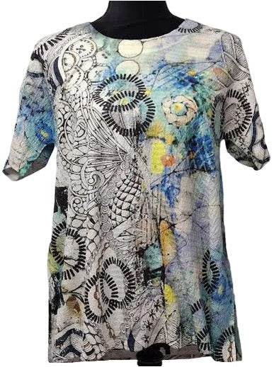 Inoah-Top Pullover Mystique Short Flare Sleeve&nbsp; t673YO