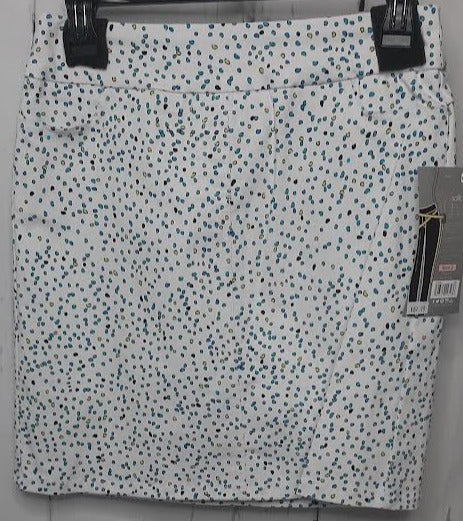 Skort-Pull On-2pocket- White/Green/Blue Dots-Women's M24701wm 