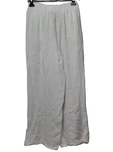 Pants White Linen 2 Pocket 4 Button Leg Women's One Size 99771W