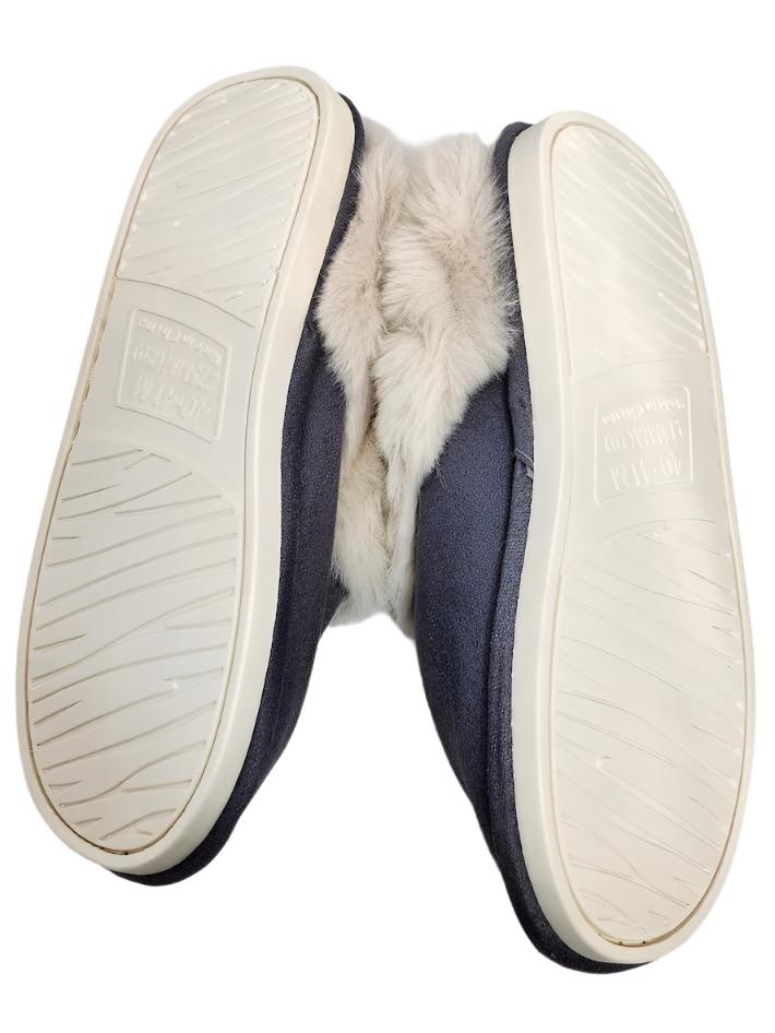 Slippers Grey / Blue  Fur Lined RTSLGR 