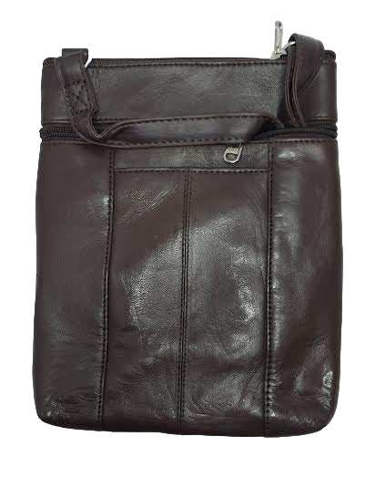 Crossbody Multi Pocket Organizer Brown  Leather 876Bn