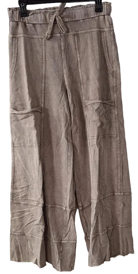 Pants Mushroom Drawstring 6 Pocket Terry Knit Women's  EB41308M