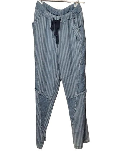 Pants&nbsp; Light Blue Patch Work 4 Pocket&nbsp; Women's One Size 66111Lb