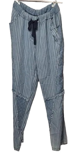 Pants&nbsp; Light Blue Patch Work 4 Pocket&nbsp; Women's One Size 66111Lb