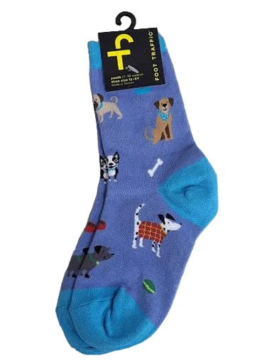 Kid's Socks Blue Dogs 7-10Yr  7032Y