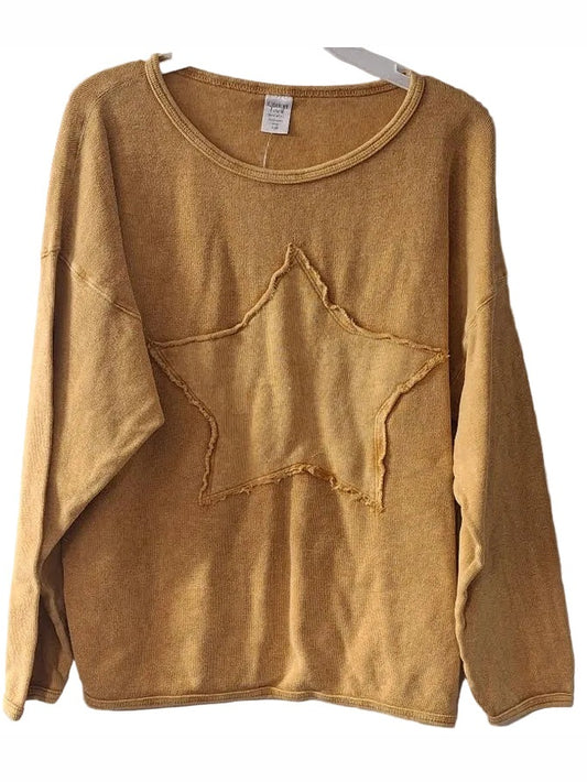 Sweater Pullover Gold Star Long Sleeve Women's B635G