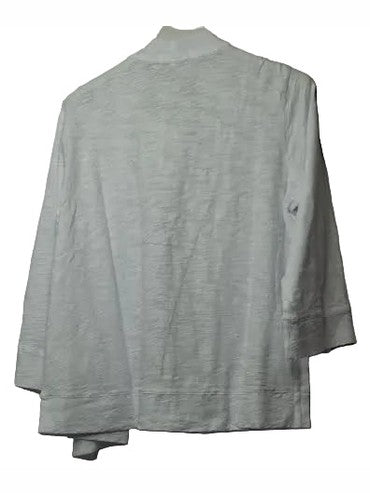 Cardigan White 3/4 Sleeve Slub Jersey Classic 41g-A2186