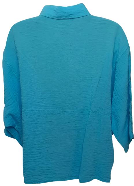 Shirt Button Front 3/4 Sleeve Blue&nbsp; Women's 11002162 