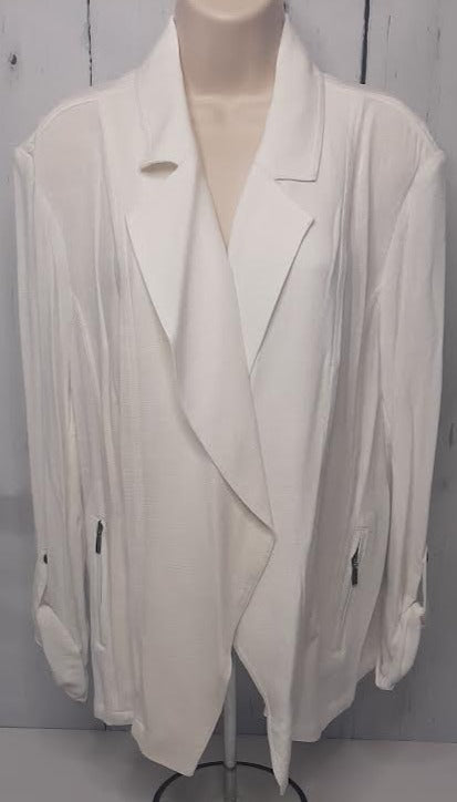 Jacket-White-2 Pocket-Open Front-Women's-M24708jm 