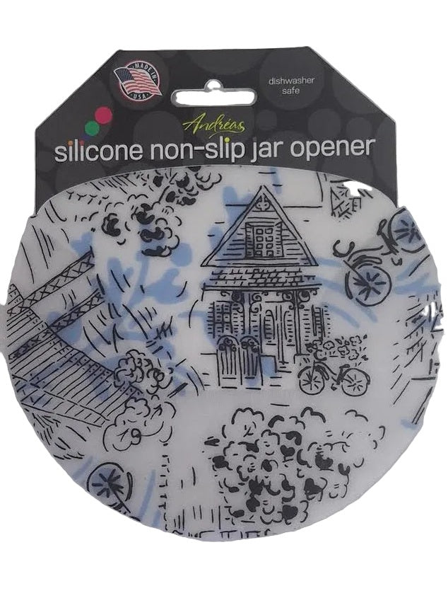 39  Jar Opener Black/White Print Town