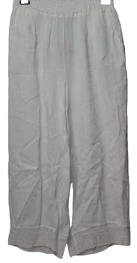 Pants White Linen 2 Pocket Women's One Size 13964