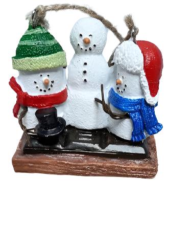 3 Snowman-Smores Christmas Ornament 