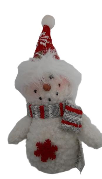 Christmas Snowman-8" Stuffed Figurine 