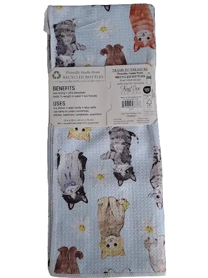 Earth Towel Tea Towel Cats With Daisies Ecology  r8636