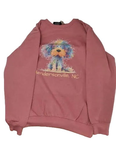  Sweatshirt Hendersonville Frizzy Dog Rose CTFDRH