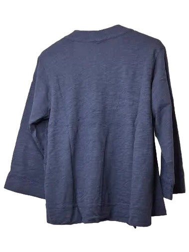 Cardigan Navy 3/4 Sleeve Slub Jersey Classic 41g-A2186