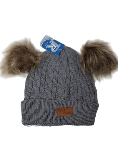 Children's Beanie Hat 2 Pom Pom Knit&nbsp; 6 Colors Wn5111