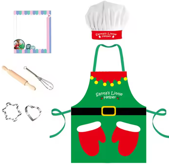 Apron Junior Chef Kitchen Set Santa's Little Helper RTCKCA 