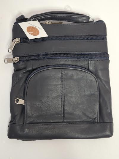 Crossbody Multi Pocket Organizer Navy Blue&nbsp; Leather 876nb