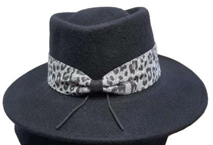 Hat Black Wool Felt Safari 3" Brim Women's-AD1316A
