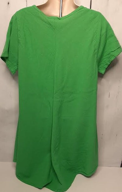 Top-Pullover-Short Sleeve-Green-Women's-S-1611 