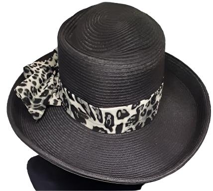 Hat - Black-Tiger Print Head Band-HH2523B 