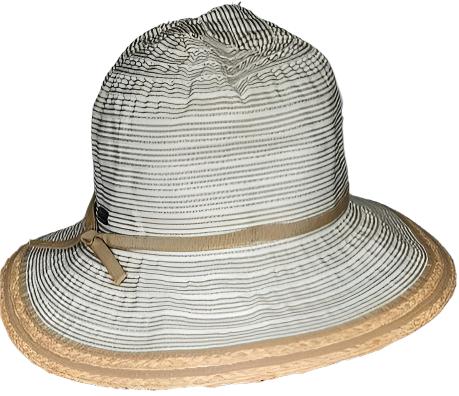 Hat - Natural-Ribbon/Raffia Bucket-Women's-Hh2745A 