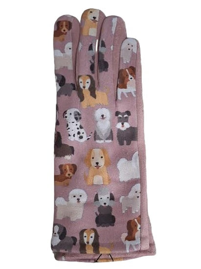 Gloves Suede Touchscreen Dogs Women's 3 Colors Bl10822ast