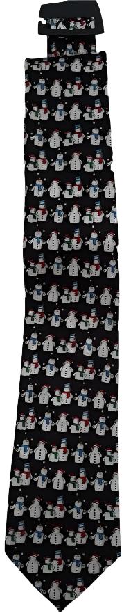 Black Snowman/woman-Christmas Tie 