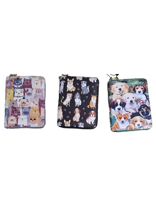 Wallet Zip Around  Dogs 5x3.7" Styles bl112323Ast