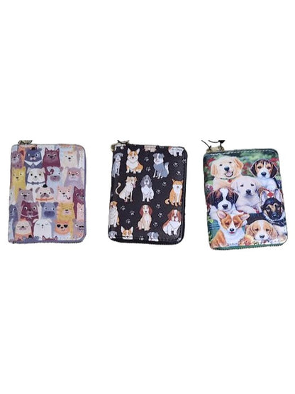 Wallet Zip Around  Dogs 5x3.7" Styles bl112323Ast