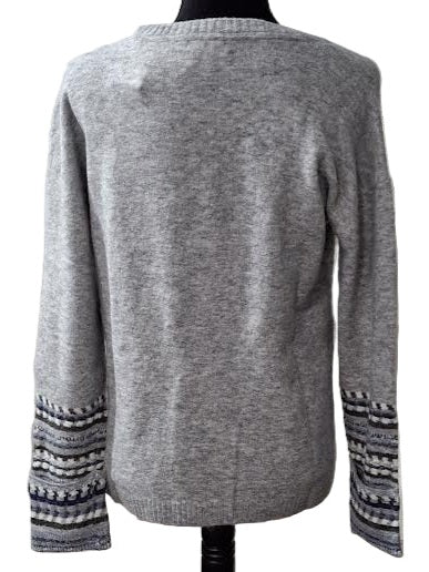 Sweater Jacquard Cuff Grey F25agl1915