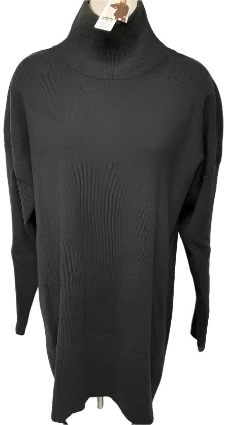 Tunic Sweater Black Long Sleeve Women's 408379 