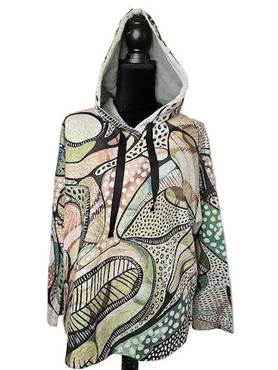 Jacket Pullover Elkwood Hooded V-Neck Brushed Mocha Long Sleeve Crew Neck Women'sT436nB