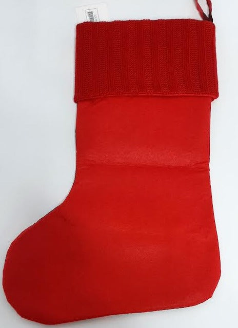 Red Plaid Paw Prints Christmas Stocking-11x17" 
