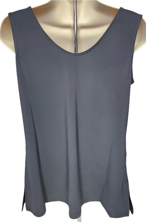 Tank Top Round Neck Long Charcoal adt02a 