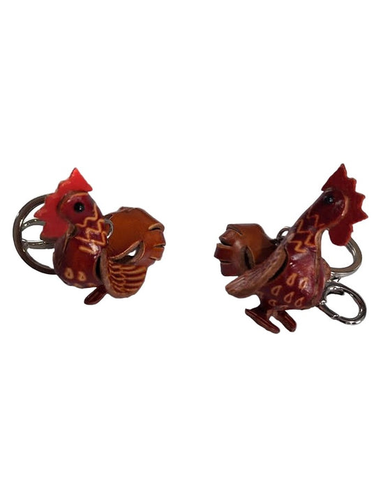 Key Chain Red Rooster Leather KC4017