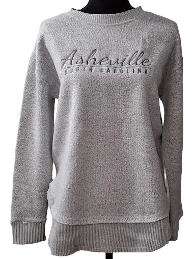 Sweatshirt Asheville Logo Salt & Pepper Nantucket/ Curved Hem  Women's 4656