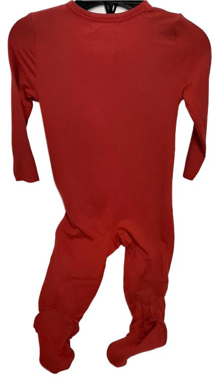 Footie Zipper Front Red Christmas Infant 9-12m A126f5 