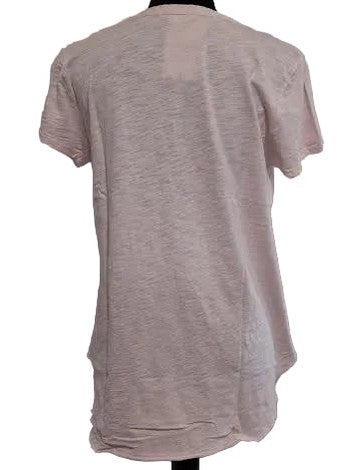 Tee Shirt Rosewater V-Neck&nbsp; Curved Hem Short Sleeve 41g-95743