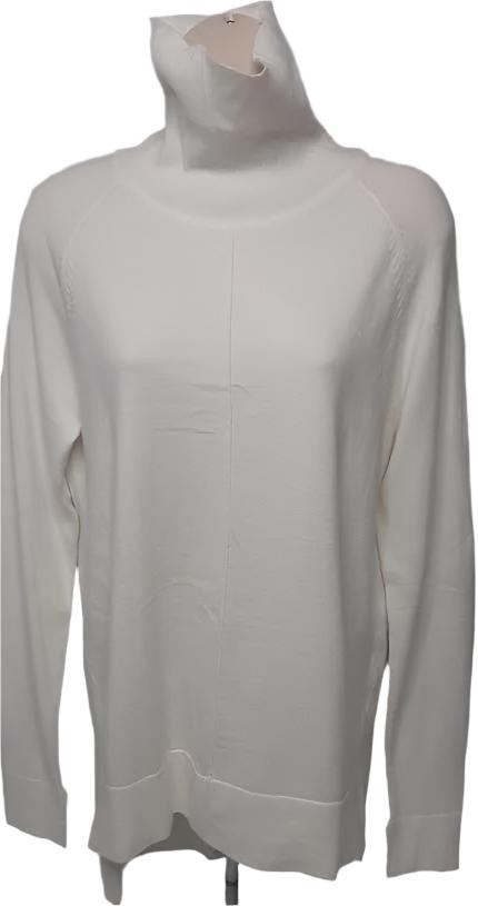 Top-Pullover-White-Turtle Neck Long Sleeve-Women's-2239084 