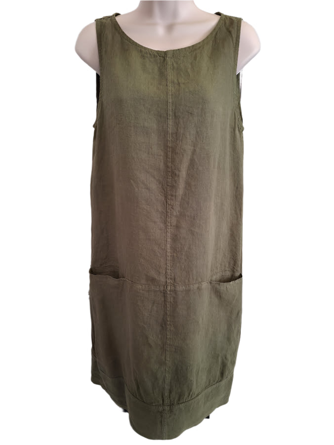 Dress Short Sleeveless 2 Pocket Olive Women's Pld2233 