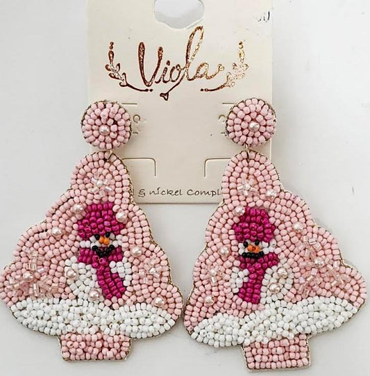 Earing's Christmas Tree Pink/White RT136646PK 