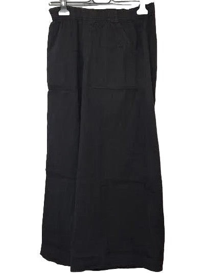 Pants Black 2 Pocket Elastic Waste Wide Leg l-1725