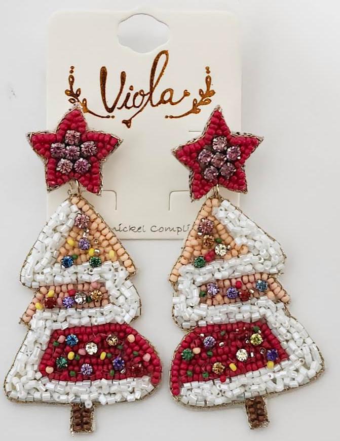 Earing's Christmas Tree Pink/Red/White RT136608PK 